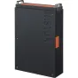 Fujifilm Instax Mini Link Plus B compact Bluetooth printer, black textured body with orange accent and metal top handles, shown from the side.