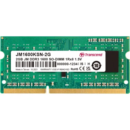 TRANSCEND JetRAM DDR3-1600 SO-DIMM CL11 (1Rx8) 2GB