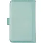 Fujifilm instax mini 13 Lagoon Green photo album with magnetic closure, leatherette cover and side strap, displayed closed on a white background