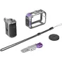SmallRig Modular Street Photography Kit for DJI Osmo Action 6, featuring a silver and purple cage, side handle, wrist strap, silicone lens cap, and lock adapter for secure and versatile street shooting