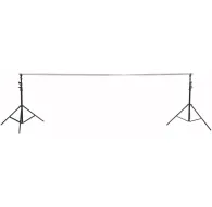 Manfrotto Solo Background Support Heavy Duty 4m komplekts ar divām melnām statīvām un garu sudraba rotējošu krustu, gatavs vienam lietotājam un paplašināšanai līdz 6 mManfrotto Solo Background Support Heavy Duty 4m komplekts ar divām melnām statīvām un garu sudraba rotējošu krustu, gatavs vienam lietotājam un paplašināšanai līdz 6 m