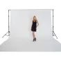 Manfrotto Solo Background Support Heavy Duty 4m ar baltu fona, melnu kleitu, studijas apgaismojums, pivotējošs krusto stienis, portatīvais somiņš