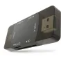 Newell OTG 4‑in‑1 USB 3.0 card reader hub with SD and microSD slots, USB‑A and USB‑C connectors, compact aluminum design, featuring front slots and a side USB‑A port