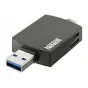 Newell OTG 4‑in‑1 USB 3.0 card reader hub, compact black aluminum body with USB‑A connector and dual SD/microSD slots