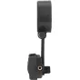 Redleaf SOM-3 smartphone adapter side view, black plastic body with adjustable eyepiece clamp and gold 1/4" threaded mount