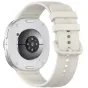 Tech-Protect silicone watch strap in starlight white, fits Samsung Galaxy Watch 40/44/46 mm, attached to a silver case with a quick-release buckle.