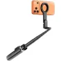 Tech-Protect L11S черный selfie stick-tripod с магнитным MagSafe креплением, удерживающим оранжевый смартфон, развернутый до 94 см, с Bluetooth пультом.