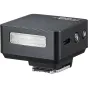 Черный Godox iT20 компактный TTL вспышечный модуль для Fujifilm, с прямоугольным диффузором, боковыми кнопками управления и креплением на горячий башмак.