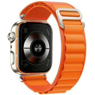 Tech-Protect oranžais nylona pulksteņa siksna Huawei Watch Fit 3/4/4 Pro/5/5 Pro, elpojošs tekstila materiāls ar ātri atveramu metāla sprādzi