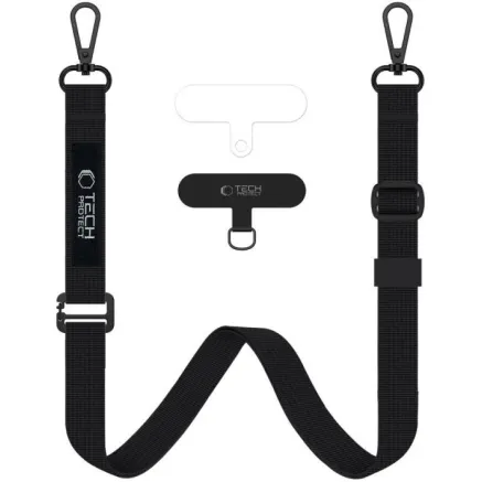 Tech-Protect phone strap Rope Crossbody Leash C65, black