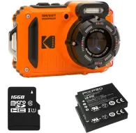 Оранжевая водонепроницаемая компактная камера Kodak PixPro WPZ2 с 4-кратным оптическим зумом, 16 ГБ microSD-картой и двумя дополнительными батареями в комплектеОранжевая водонепроницаемая компактная камера Kodak PixPro WPZ2 с 4-кратным оптическим зумом, 16 ГБ microSD-картой и двумя дополнительными батареями в комплекте