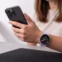 Tech-Protect periwinkle plānais neilona pulksteņa siksna Samsung Galaxy Watch 40/44/46mm, valkāta uz rokas ar aktīvu viedpulksteņa ekrānu, turētājs viedtālrunī.