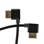 MITOYA 50 cm angled HDMI cable with gold-plated left and right connectors, black spiral cable
