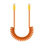Newell USB-C - USB-C 100 W cable, 1,5 m, Silicone, Spiral, Orange-Yellow