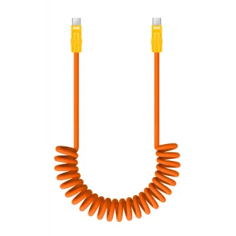 Newell USB-C - USB-C 100 W cable, 1,5 m, Silicone, Spiral, Orange-Yellow