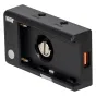 Newell DC-USB аккумуляторный адаптер с открытым отсеком, золотыми контактами, круглой фиксацией, USB-C портом с оранжевой внутренней частью и белой кнопкой, компактный черный корпус