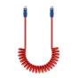 Newell USB-C - USB-C 100 W cable, 2 m, Silicone, Spiral, Red-Navy Blue