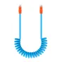 Newell USB-C - USB-C 100 W cable, 2 m, Silicone, Spiral, Blue-Orange
