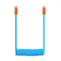 Newell USB-C - USB-C 100 W cable, 2 m, Silicone, Spiral, Blue-Orange