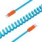 Newell USB-C - USB-C 100 W cable, 2 m, Silicone, Spiral, Blue-Orange