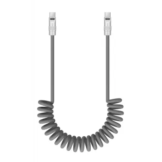 Newell USB-C - USB-C 100 W cable, 2 m, Silicone, Spiral, Grey