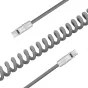 Newell USB-C - USB-C 100 W cable, 2 m, Silicone, Spiral, Grey