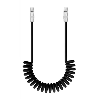 Newell USB-C - USB-C 100 W cable, 2 m, Silicone, Spiral, Black