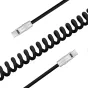 Newell USB-C - USB-C 100 W cable, 2 m, Silicone, Spiral, Black