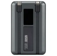 Newell MS-10000 Pro power bank объёмом 10000 мА·ч серого цвета с интегрированными USB‑C и Lightning кабелями, компактный дизайн и управление кабелями.Newell MS-10000 Pro power bank объёмом 10000 мА·ч серого цвета с интегрированными USB‑C и Lightning кабелями, компактный дизайн и управление кабелями.
