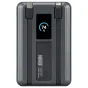 Newell MS-10000 Pro 10000 mAh MagSafe power bank in grey with integrated USB‑C and Lightning cables and a 74% charge display.
