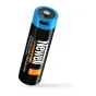 Newell USB‑C rechargeable 21700 battery with 4000 mAh capacity, black body and blue top, featuring integrated USB‑C port, LED charge indicators and a charge-status button.
