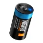 Newell USB‑C C/R14 uzlādējams akumulators, 4000 mAh, melns ar zilu svītru, rādot USB‑C portu un izgaismotu zilo LED uzlādes indikatoru