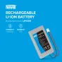 Newell LIP1359 rechargeable lithium-ion battery for PlayStation 3 DualShock 3 controller, 650 mAh 3.7 V, with red and black wires and white connector, front label on blue background