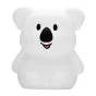 Redleaf Silly Coala silicone LED lamp, white koala shape with black nose and smile, front view, soft BPA-free silicone, USB-C rechargeable, 5 light modes