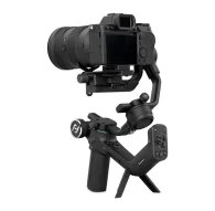 FeiyuTech Scorp-C handheld gimbal with DSLR camera mounted, ergonomic dual-handle design, remote control, fold-out tripod and lens support, black finish, up to 2.5 kg load and 13 h battery life.FeiyuTech Scorp-C handheld gimbal with DSLR camera mounted, ergonomic dual-handle design, remote control, fold-out tripod and lens support, black finish, up to 2.5 kg load and 13 h battery life.