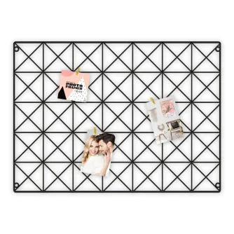 Zep Italia black metal photo wall rack UT268 Cholet 55x75 cm with geometric grid design and pinned photos