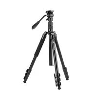 Fotopro A4i video tripod with MH-2A fluid head, lightweight aluminum, quick flip locks, and monopod conversion, black finish, fully assembledFotopro A4i video tripod with MH-2A fluid head, lightweight aluminum, quick flip locks, and monopod conversion, black finish, fully assembled