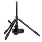 Fotopro A4i video tripod with MH-2A fluid head, lightweight aluminum legs with flip-lock clamps, DSLR camera mounted, smartphone holder attached, set against a white background