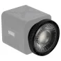 Newell Mini Bowens komplekts ar melnu fokusējošu Fresnel lēcu uz pelēka korpusa, Newell logotips sānos, ventilācijas atveres augšpusē