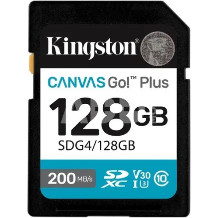 KINGSTON 128GB UHS-I SD Memory Card (Class 10, U3, V30)