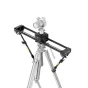 Zeapon Axis 80 carbon fiber video slider mounted on a tripod with a camera, LCD control panel, and electric drive module