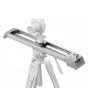 Zeapon Evo D60 compact motorised slider mounted on a tripod with a camera, side control panel with green indicator light, 44 cm travel and 5 kg load capacity