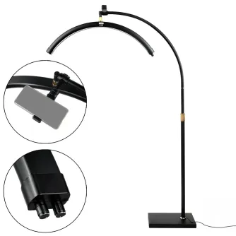 MITOYA LED MOON LIGHT Bi-color Cosmetic Lamp on a Tripod [Black]
