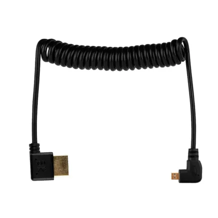 MITOYA Angled HDMI Cable Left - Micro HDMI Right 50cm Spiral