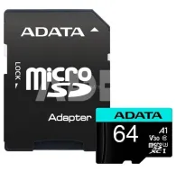 ADATA Premier Pro UHS-I U3 V30S 64 GB, MicroSDXC, Flash memory class 10, AdapterADATA Premier Pro UHS-I U3 V30S 64 GB, MicroSDXC, Flash memory class 10, Adapter