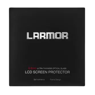Упаковка GGS Larmor 0.3 мм ультра-тонкого оптического стекла для LCD-экрана защитного стекла для камеры Canon R1, черная коробка с серебряным логотипом LARMOR и самоклеящимся дизайном.