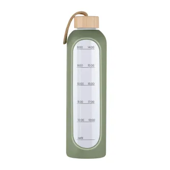 KiCA Hydro Glass Sports Bottle 1000 ml - olive Green