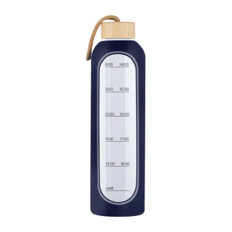 KiCA Hydro Glass Sports Bottle 1000 ml - Navy Blue