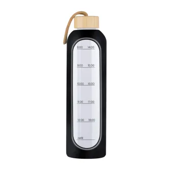 KiCA Hydro Glass Sports Bottle 1000 ml - Black