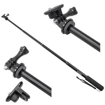 MITOYA 94cm 2in1 selfie boom monopod with GoPro mount, 1/4" thread adapter, foam handle and wrist lanyard